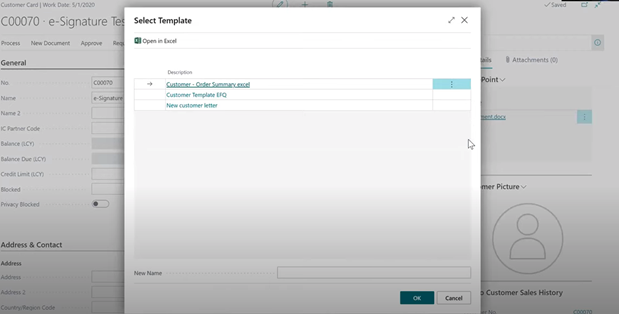 SharePoint Connector - e-signing request sent from Dynamics 365 Business Central