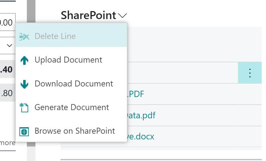 the sharepoint connector factbox