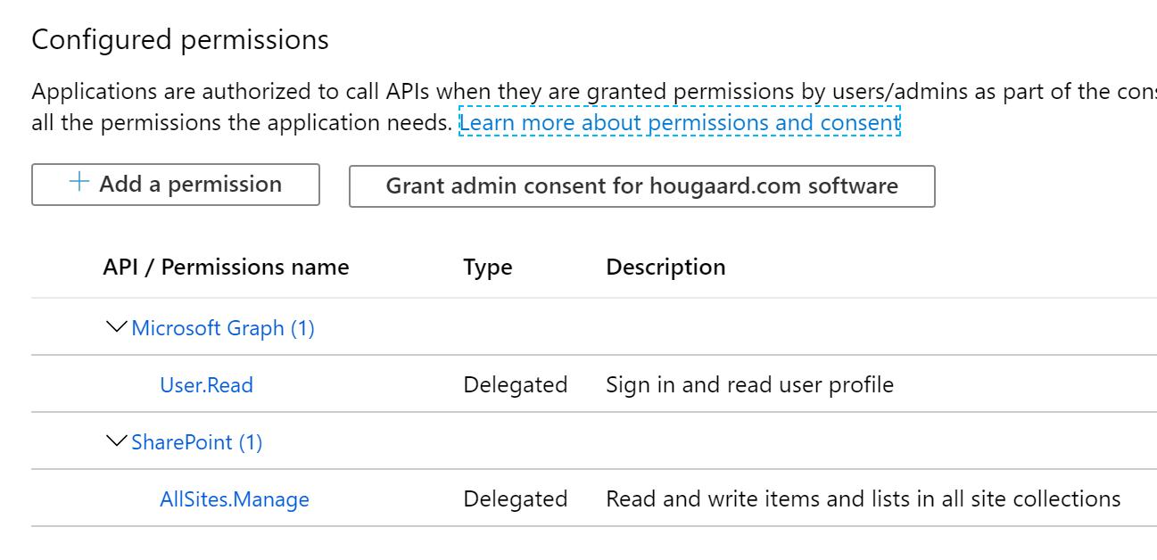 configuring permissions for sharepoint connector