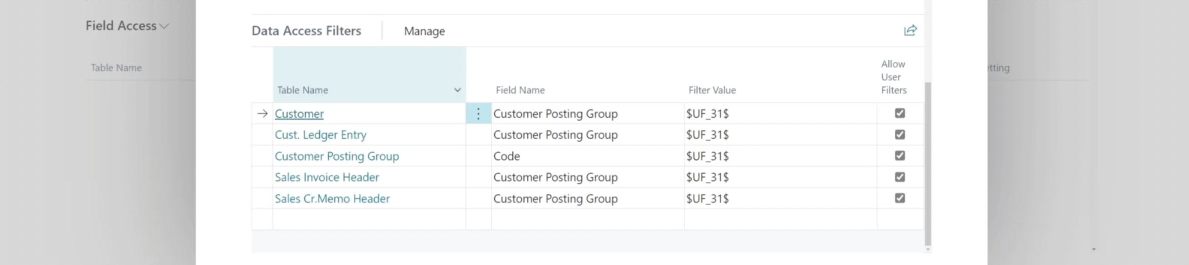 data access filter with the Advanced Cloud Security