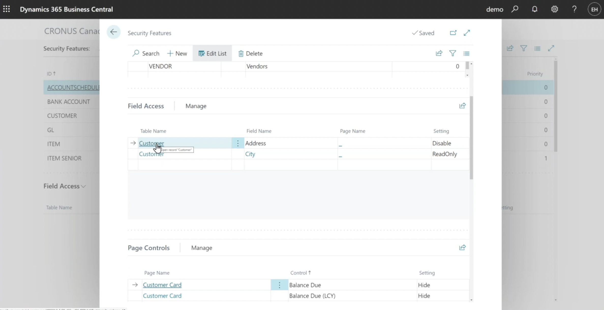 set field level control with Advanced Cloud Security in Dynamics 365 Business Central