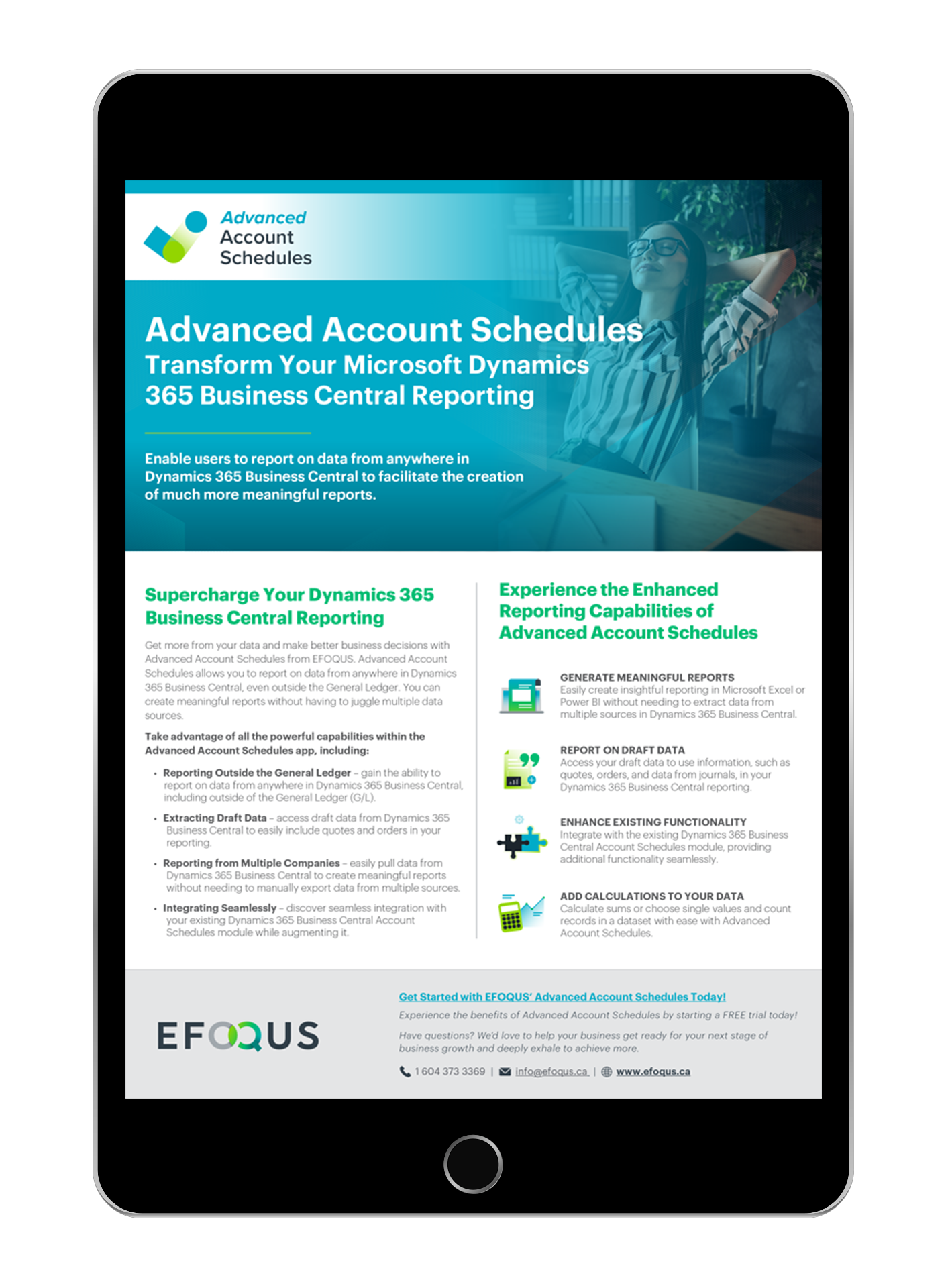 EFOQUS - advanced account schedules guide - microsoft dynamics 365 business central resource