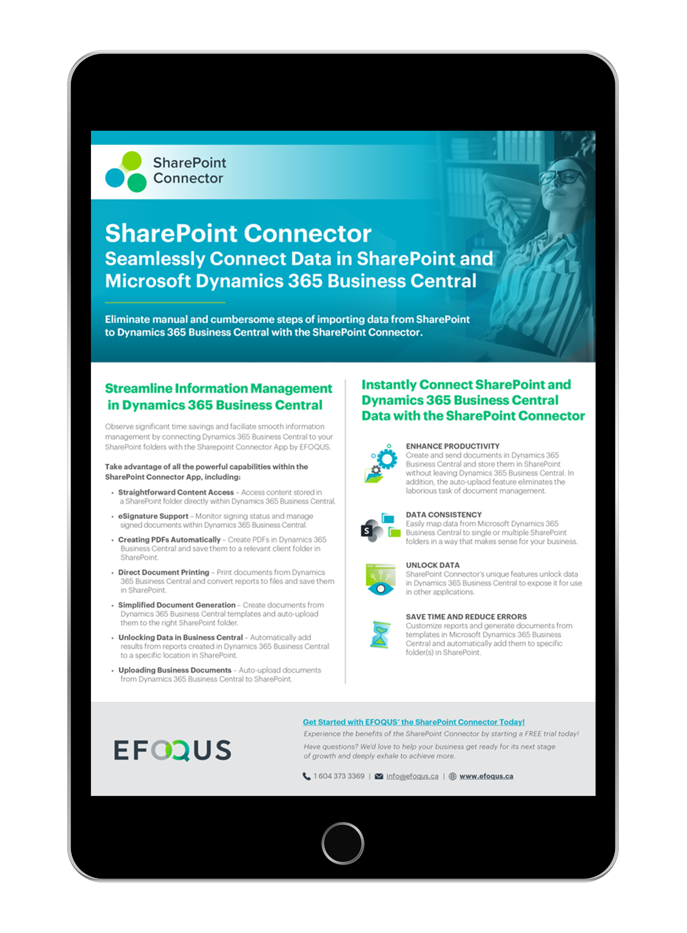 EFOQUS - sharepoint connector - microsoft dynamics 365 business central