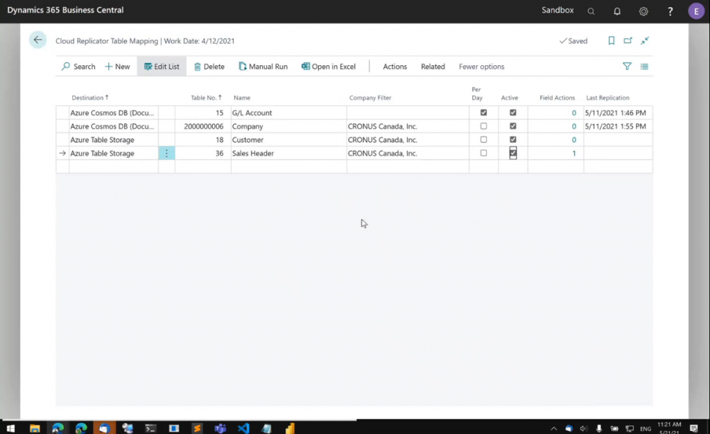 the Cloud replicator makes table mapping easy within Dynamics 365 Business Central